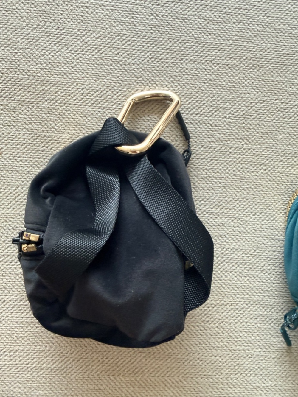 Lululemon Black Mini Backpack Keychain with Gold Hardware - Picture 2 of 3